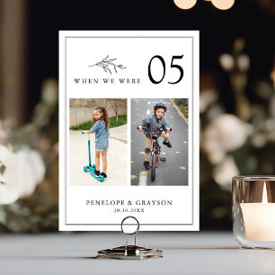 Numéro De Table Mariage photo moderne minimaliste en noir et blanc