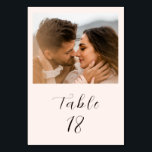 Numéro De Table Mariage Photo Neutre Moderne et Terne<br><div class="desc">Conception simple et moderne.</div>