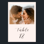 Numéro De Table Mariage Photo Neutre Moderne et Terne<br><div class="desc">Conception simple et moderne.</div>
