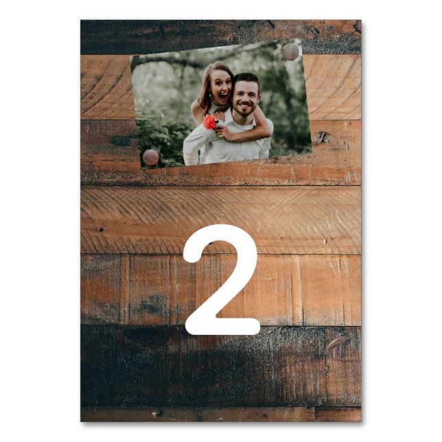 Numéro De Table Mariage photo rustique en bois (Par défaut)