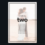 Numéro De Table Mariage photo simple et élégant<br><div class="desc">Cette conception est uniquement basée sur la photo du couple mariage. Une simple bordure noire mince encadre le texte mariage et la photo opaque tandis que sur le côté inverse la même photo est présentée sans calque opaque ni cadre de bordure. Un élégant design minimaliste de numéro de table de...</div>