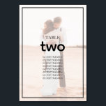 Numéro De Table Mariage photo simple et élégant<br><div class="desc">Cette conception est uniquement basée sur la photo du couple mariage. Une simple bordure noire mince encadre le texte mariage et la photo opaque tandis que sur le côté inverse la même photo est présentée sans calque opaque ni cadre de bordure. Un élégant design minimaliste de numéro de table de...</div>
