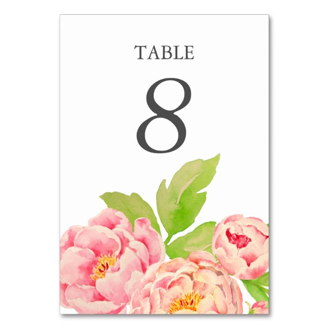 Numéro De Table Mariage Pivoine Rose (Par défaut)