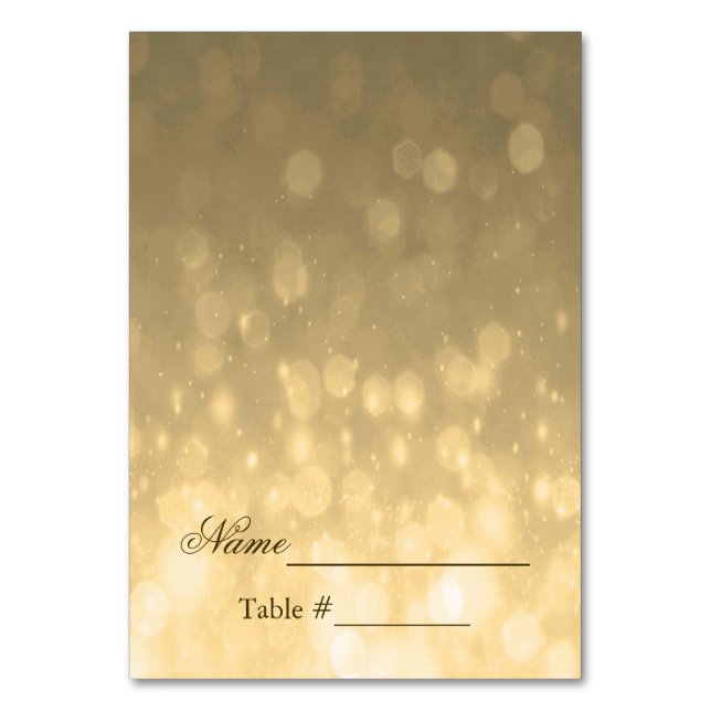 Numéro De Table Mariage Place Card Gold Bokeh Lights (Par défaut)
