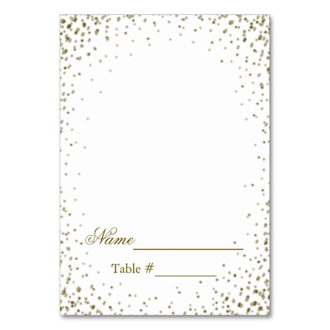 Numéro De Table Mariage Place Card Gold Confetti (Par défaut)
