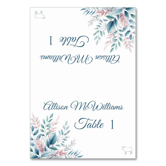 Numéro De Table Mariage Place card Pastel Botanique-Viande (Par défaut)
