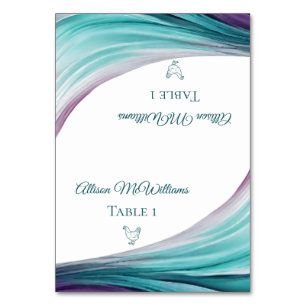 Numéro De Table Mariage Placer les cartes-Volaille Icône-Violet et