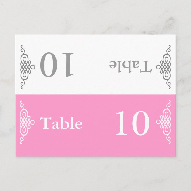Numéro de table mariage pliant Carte postale Gris  (Devant)