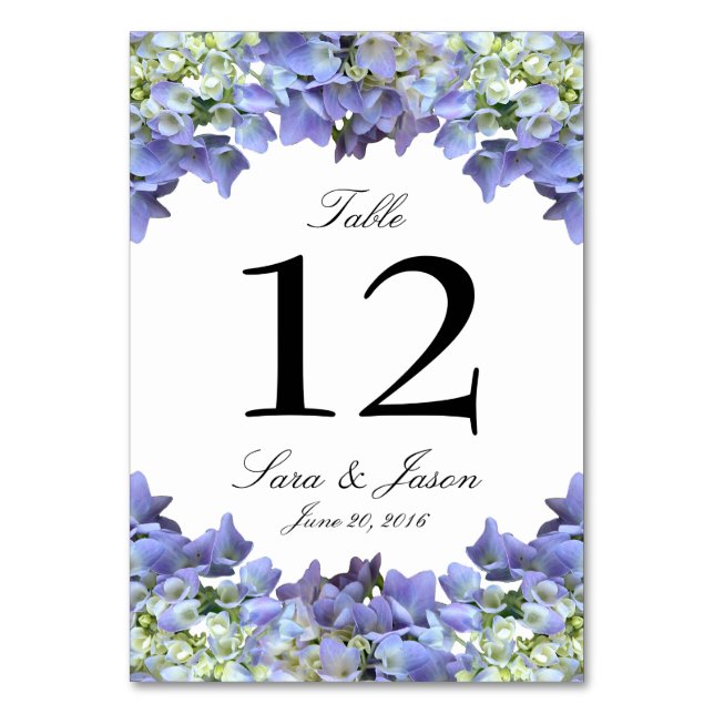 Numéro De Table Mariage Purple Hydrangea (Par défaut)