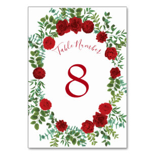 Numéro De Table Mariage Red Rose