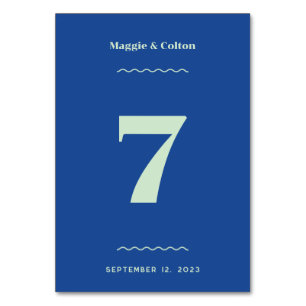 Numéro de table Mariage rétro