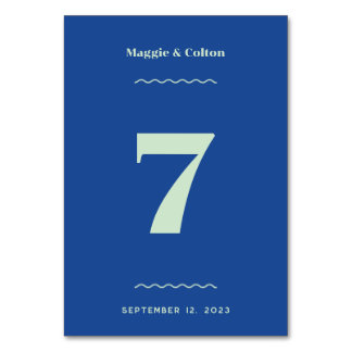 Numéro de table Mariage rétro