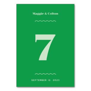 Numéro de table Mariage rétro