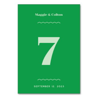 Numéro de table Mariage rétro