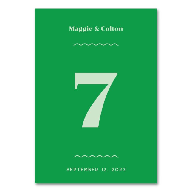 Numéro de table Mariage rétro (Dos)