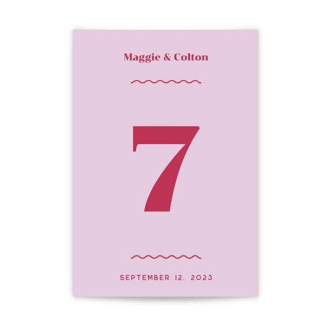 Numéro de table Mariage rétro (Créateur téléchargé)