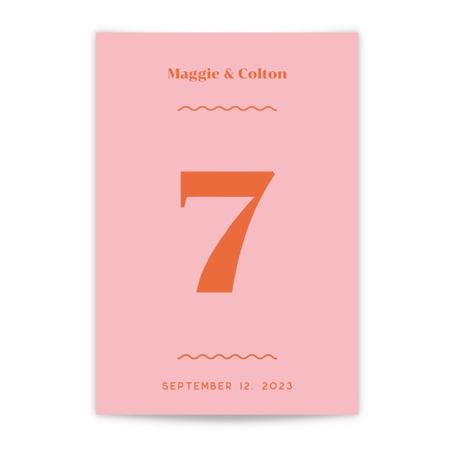 Numéro de table Mariage rétro (Créateur téléchargé)