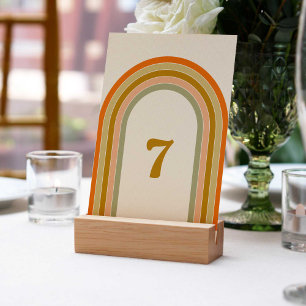 Numéro De Table Mariage Rétro Arc-en-ciel Années 70 