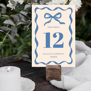 Numéro De Table Mariage rétro Coquette Bow