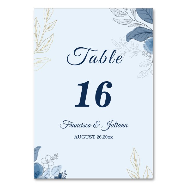 Numéro De Table Mariage romantique au bord de l'eau (Par défaut)