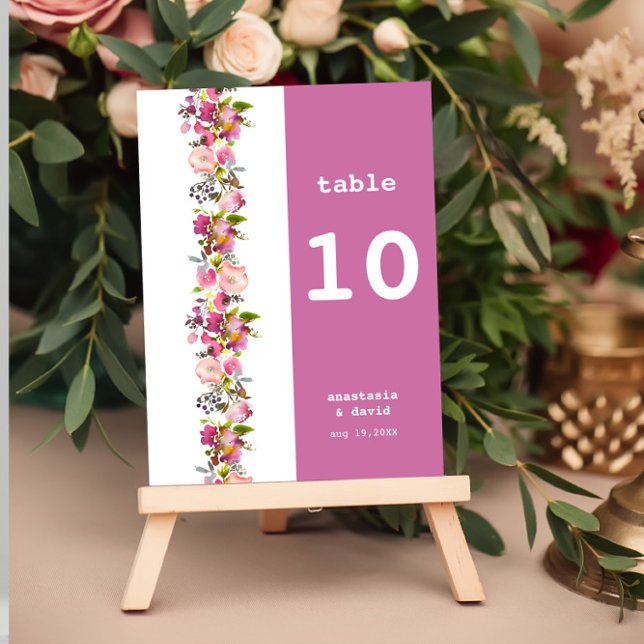 Numéro De Table Mariage rose (Créateur téléchargé)