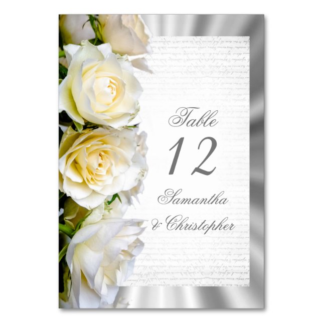 Numéro de table mariage rose blanche (Par défaut)