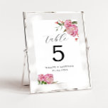 Numéro De Table Mariage rose de la fleur de pivoine Numéro de tabl<br><div class="desc">Numéro de table mariage moderne et élégant avec aquarelle illustration de fleur de pivoine rose avec verdure. Parfait pour un mariage de printemps ou d'été.</div>