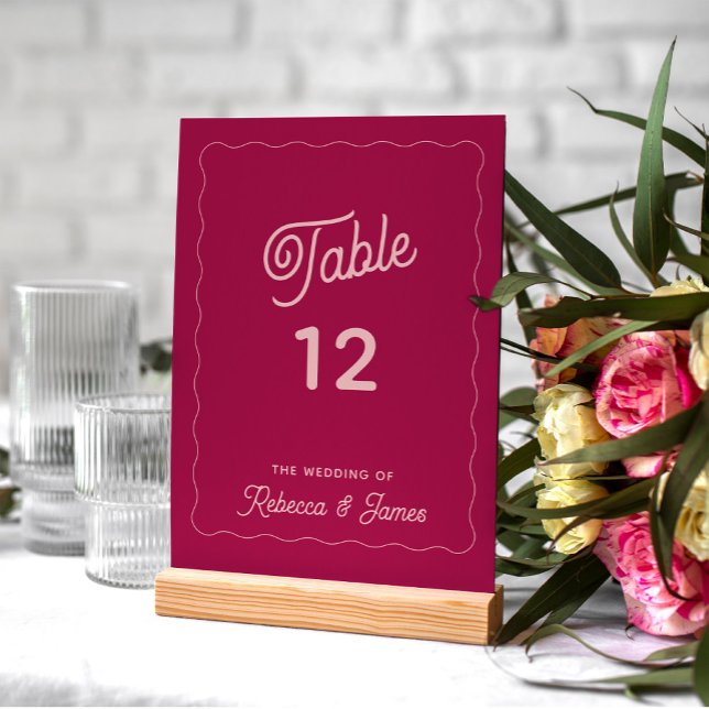 Numéro De Table Mariage rose gras (Créateur téléchargé)