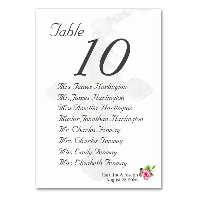 Numéro De Table Mariage Rose nuptial (Par défaut)