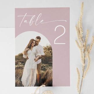 Numéro De Table Mariage rose pâle | Élégant Rose doux photo Arch