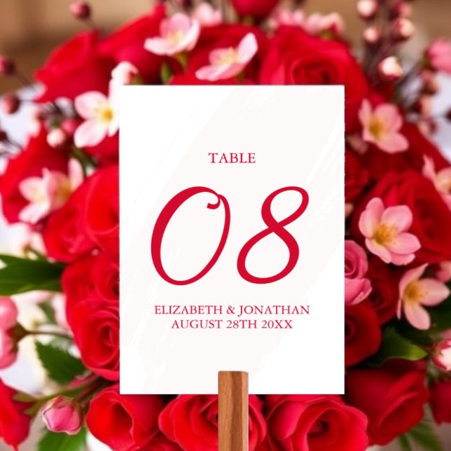 Numéro De Table Mariage Rouge Cerise (Créateur téléchargé)