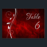Numéro De Table Mariage rouge profond à feuille d'argent Numéro de<br><div class="desc">Cette carte de numéro de table mariage en dégradé rouge profond et argent correspond aux invitations de mariage et autres produits dans notre magasin avec le même nom. Les deux côtés ont le même design et le même arrière - plan. * Veuillez noter que vous devez customiser et commander chaque...</div>