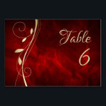 Numéro De Table Mariage rouge profond à feuille d'or Numéro de tab<br><div class="desc">Cette carte de numéro de table mariage en dégradé rouge profond et or correspond aux invitations de mariage et autres produits dans notre magasin avec le même nom. Les deux côtés ont le même design et le même arrière - plan. * Veuillez noter que vous devez customiser et commander chaque...</div>