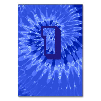 Numéro De Table Mariage Royal Blue Spiral Tie Dye Table One