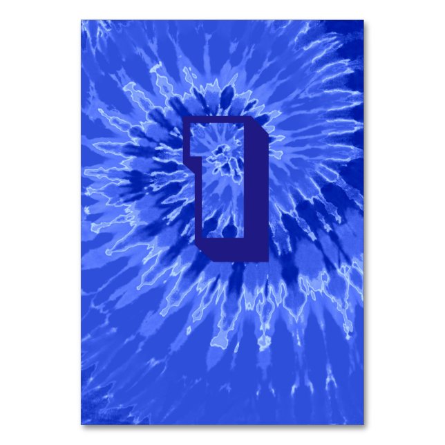 Numéro De Table Mariage Royal Blue Spiral Tie Dye Table One (Par défaut)