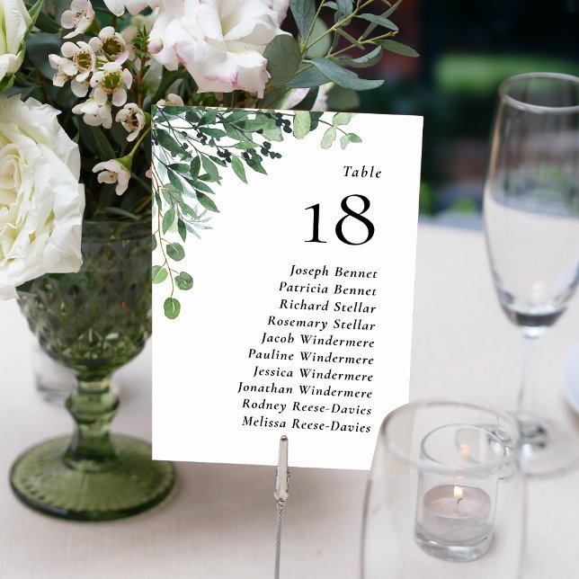 Numéro De Table Mariage Rustique Eucalyptus Guest Names (Rustic Eucalyptus Guest Names Wedding Table Number)