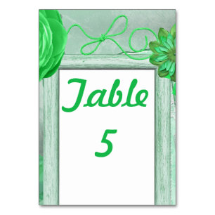 Numéro De Table Mariage rustique vert