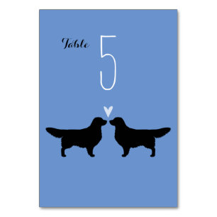 Numéro De Table Mariage Silhouettes de Golden Retriever