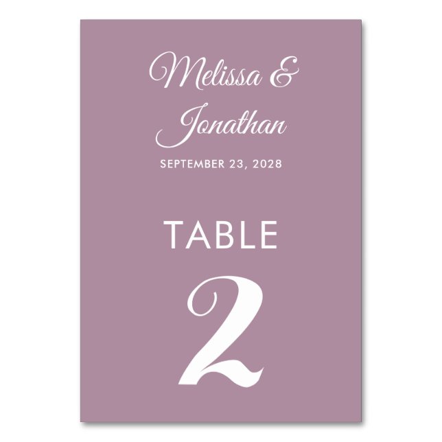 Numéro De Table Mariage simple blanc blanc poussiéreux et élégant (Par défaut)