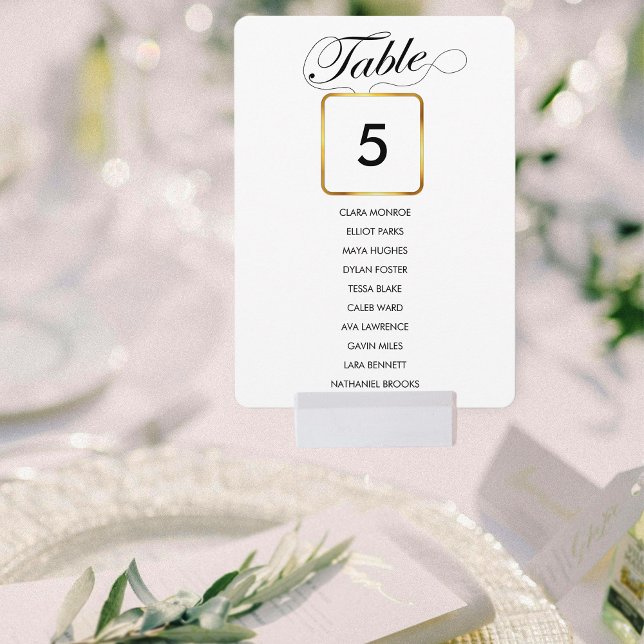 Numéro de table Mariage simple Or et tableau de si (Créateur téléchargé)