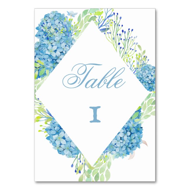 Numéro De Table Mariage Sophistiqué Hortensia Bleu (Par défaut)