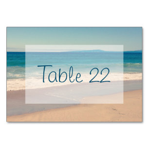 Numéro De Table Mariage sur la plage Aqua