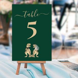 Numéro De Table Mariage sur le thème des dinosaures Vert