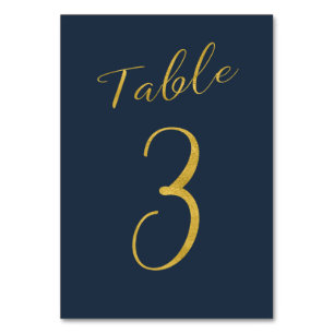 Numéro De Table Mariage table numéro or parties scintillant marine
