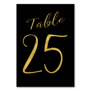 Numéro De Table Mariage table numéro or parties scintillant noir é