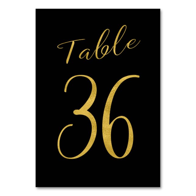 Numéro De Table Mariage table numéro or parties scintillant noir é (Par défaut)