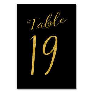 Numéro De Table Mariage table numéro or parties scintillant noir é