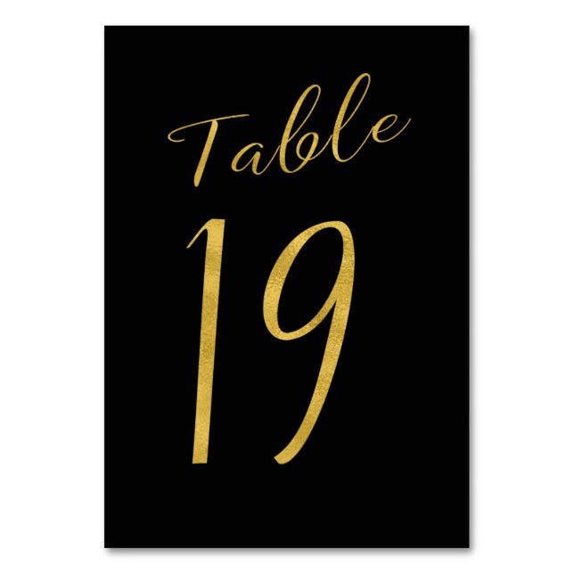 Numéro De Table Mariage table numéro or parties scintillant noir é (Par défaut)