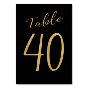 Numéro De Table Mariage table numéro or parties scintillant noir é