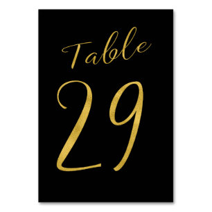 Numéro De Table Mariage table numéro or parties scintillant noir é